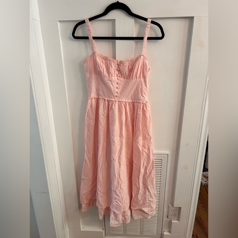 Commense Ruffle Hem Cami Plain Midi Dress peasant boho - Picture 2 of 7